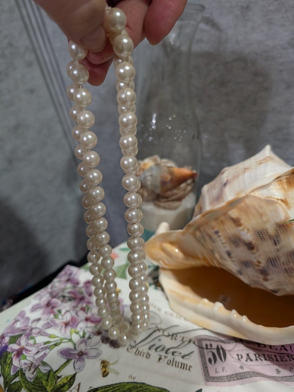 Vintage Inspired Multi-Strand Cream Faux Pearl Statement Necklace